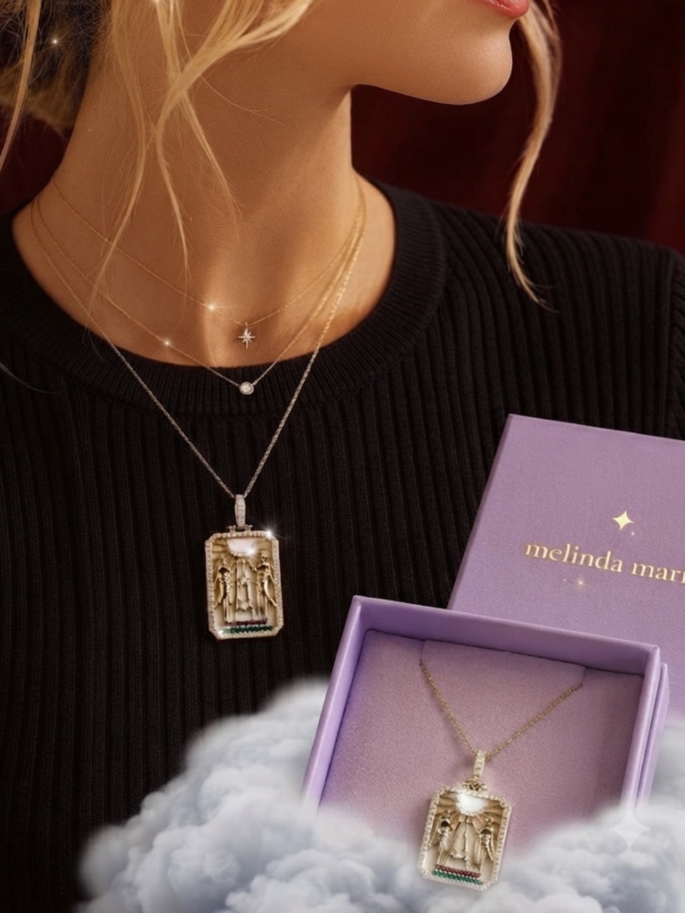 MELINDA MARIA 👯‍♀️SISTERHOOD necklace RARE! limited edition sisters gold pendant